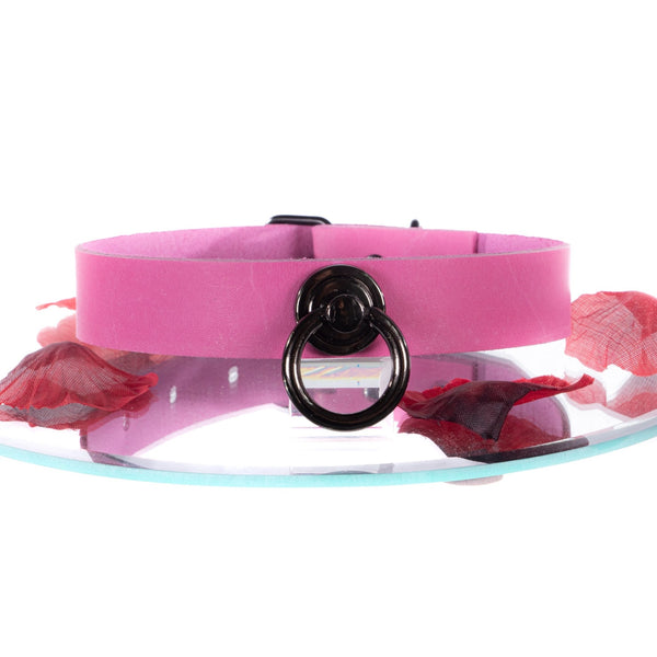SiaLinda: BDSM Halsband Premium Vacchetta Leder aus Italien pink, mit oder ohne Ring, Geschenkverpackung - SiaLinda.com